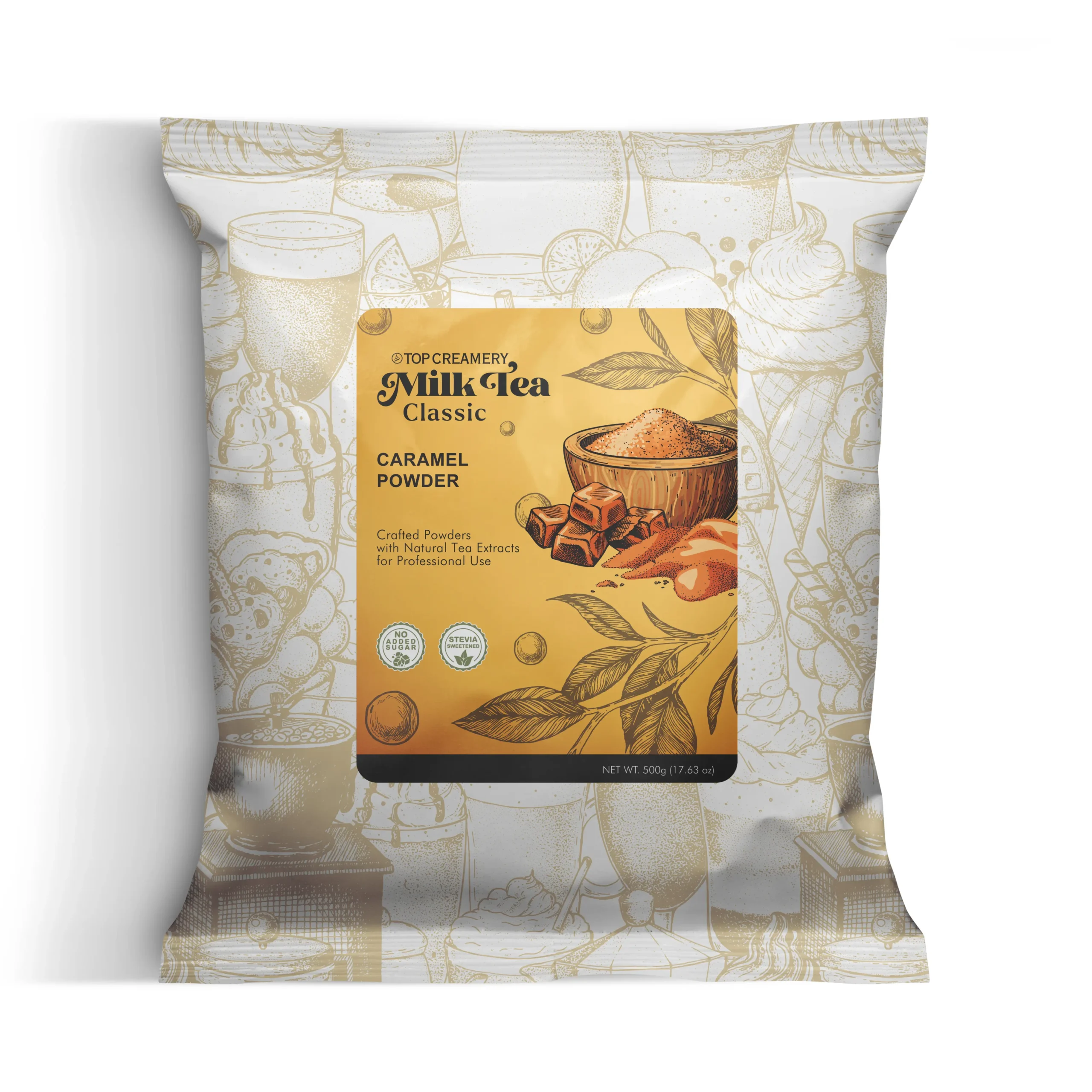 Milk Tea Series Caramel Powder 500g milk tea drink mix packaging front view