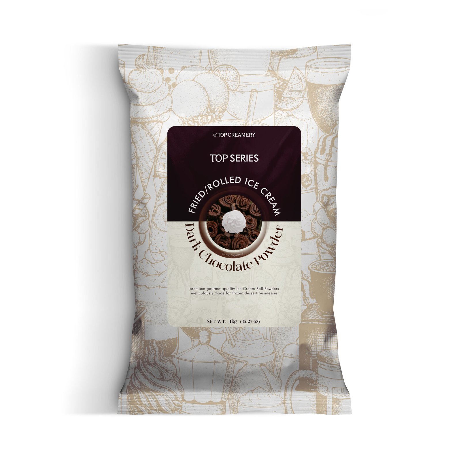 TOP Series FriedRolled Ice Cream Dark Chocolate Powder 1kg