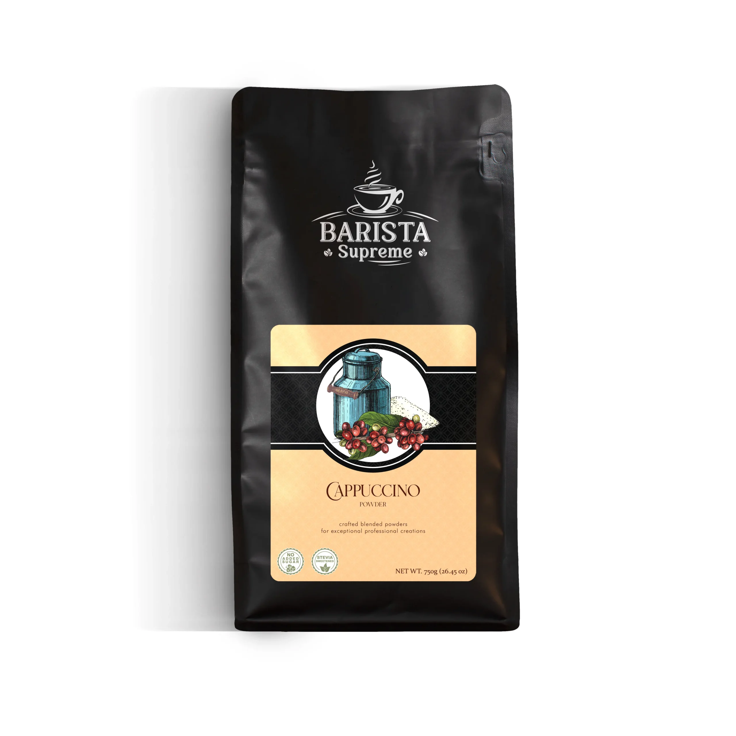 Barista Supreme Cappuccino Powder 750g premium coffee drink mix packaging front view