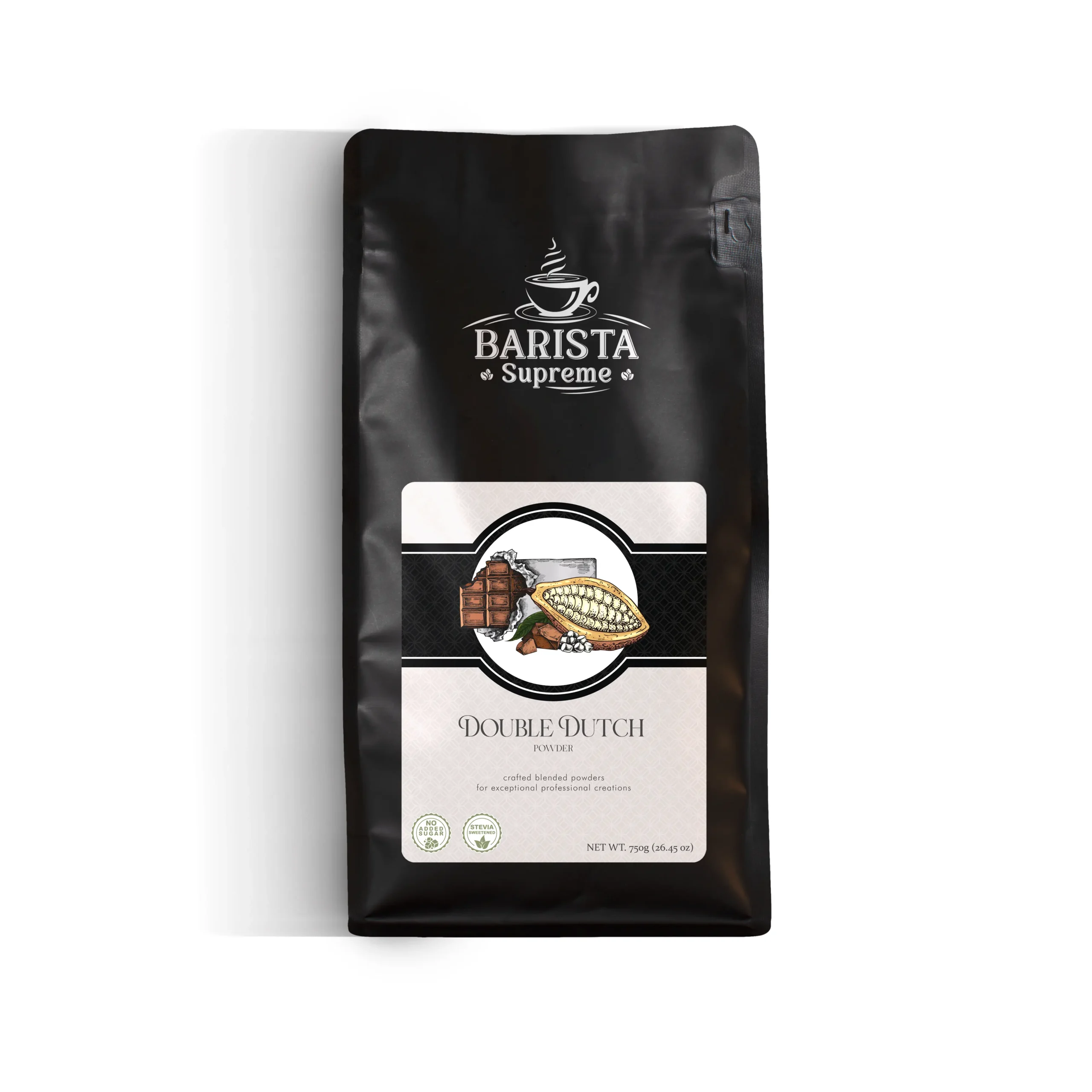 Barista Supreme Double Dutch Powder 750g rich chocolate drink mix packaging front view
