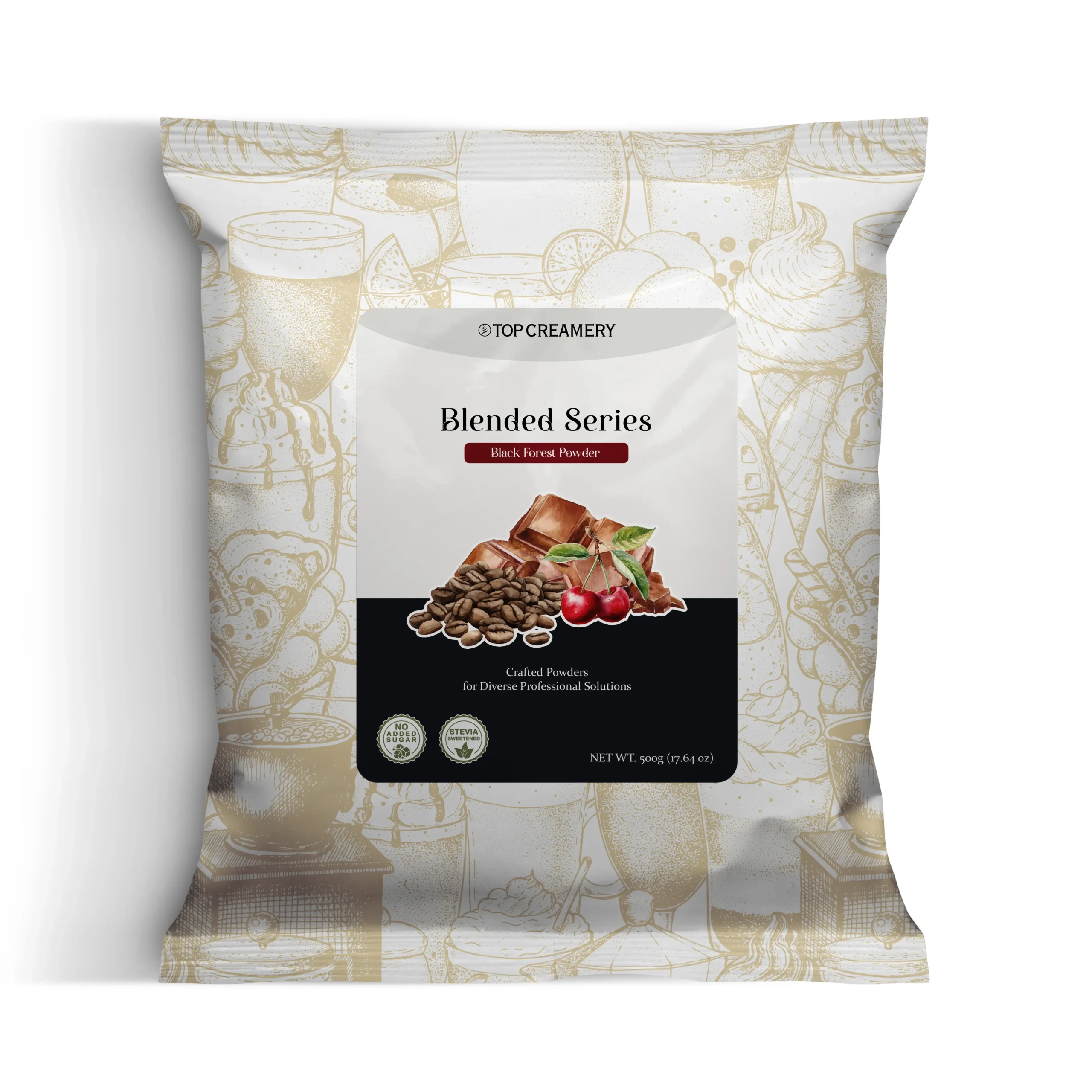 Blended Series Black Forest Powder 500g chocolate cherry drink mix packaging front view