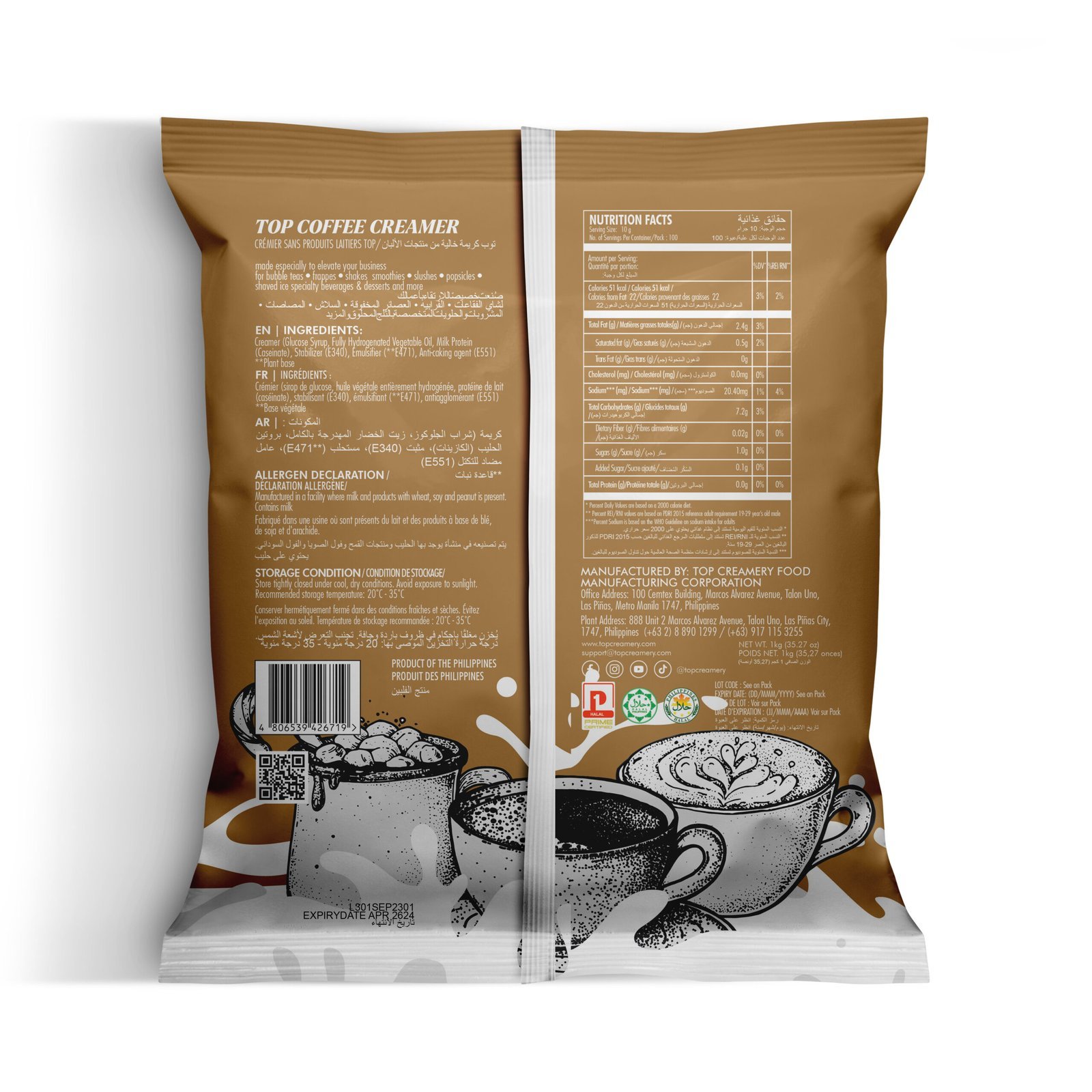 TOP Coffee Creamer 1kg - Image 2