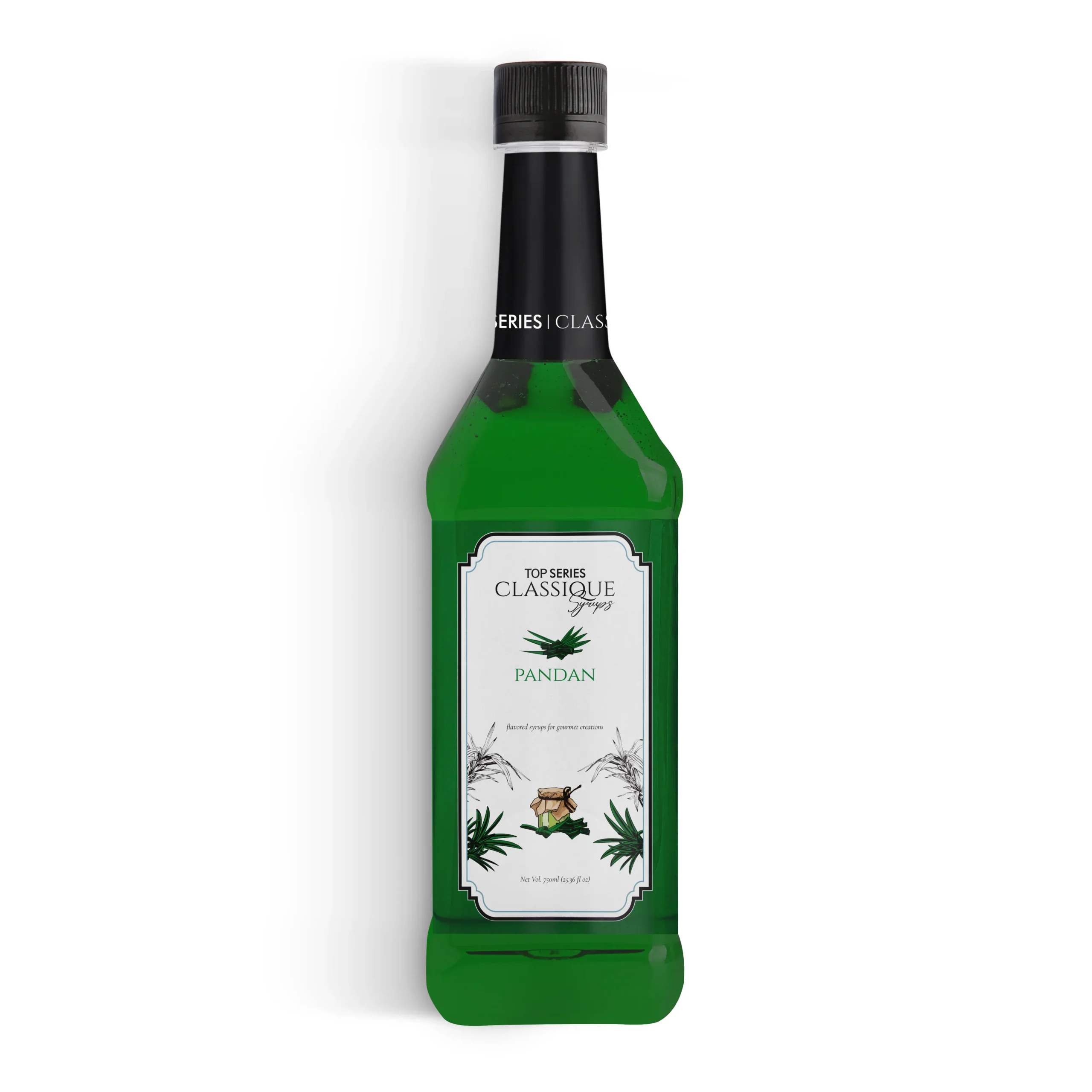 four bottles with black caps