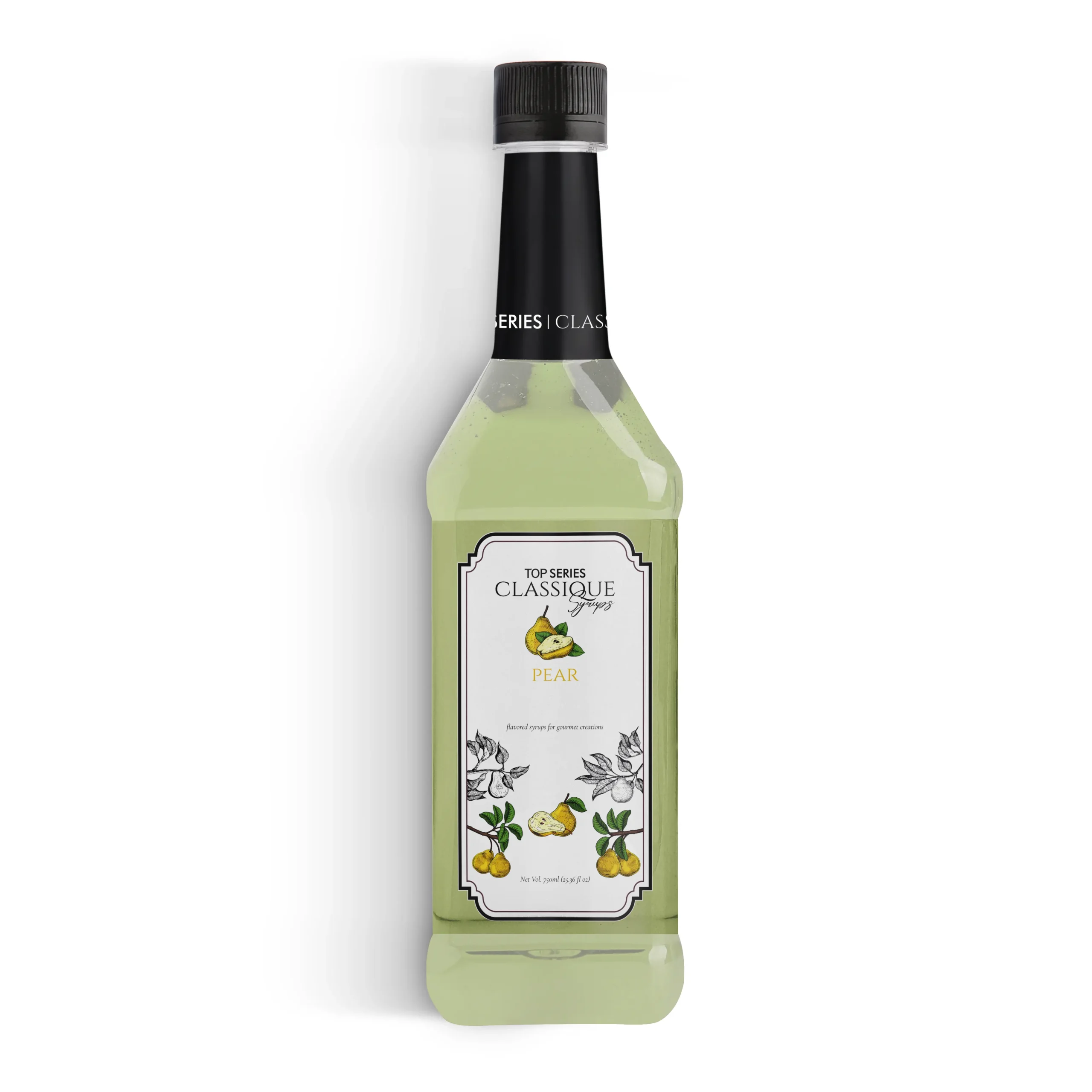four bottles with black caps
