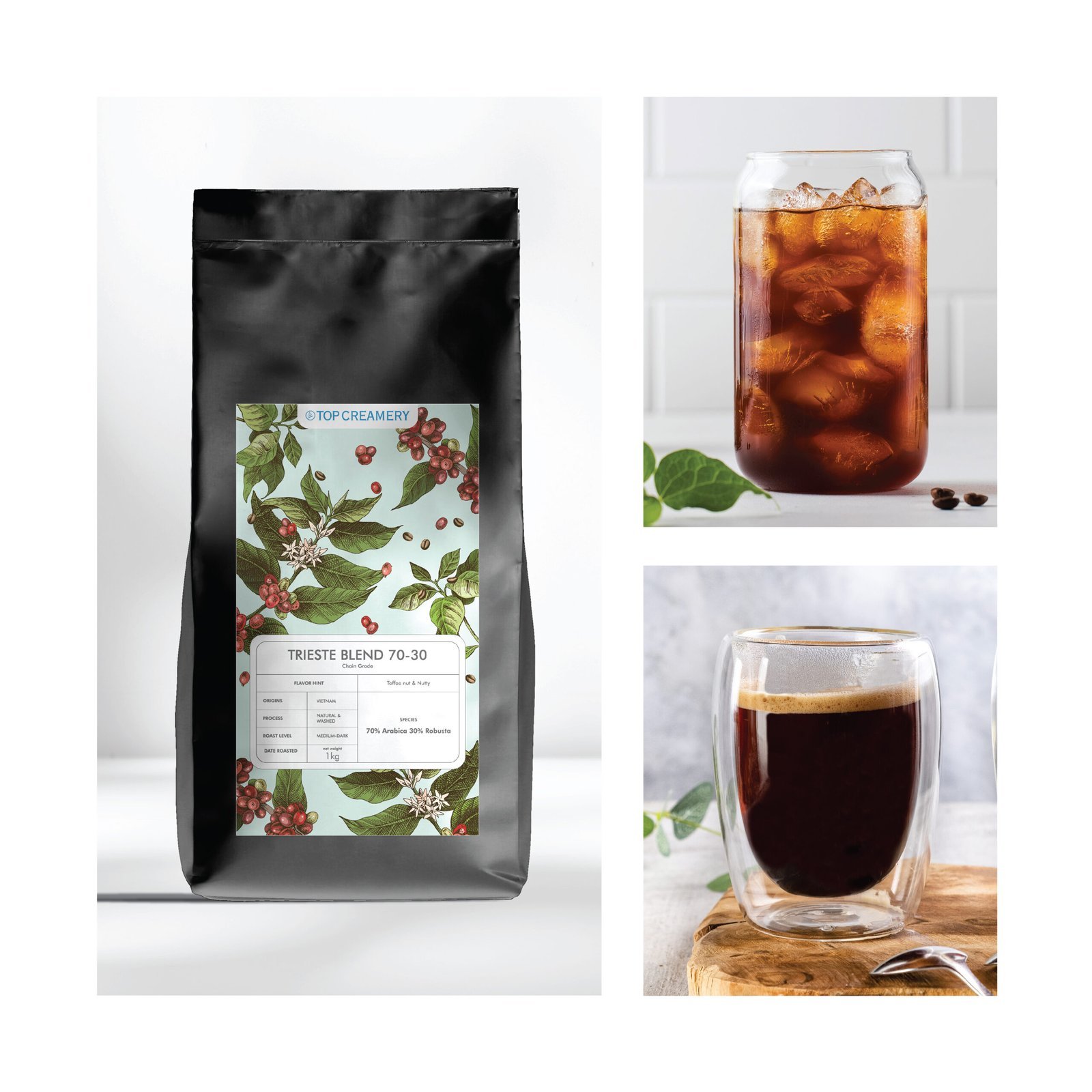 Trieste Blend 70-30 Coffee Beans – Chain Grade 1kg photoset